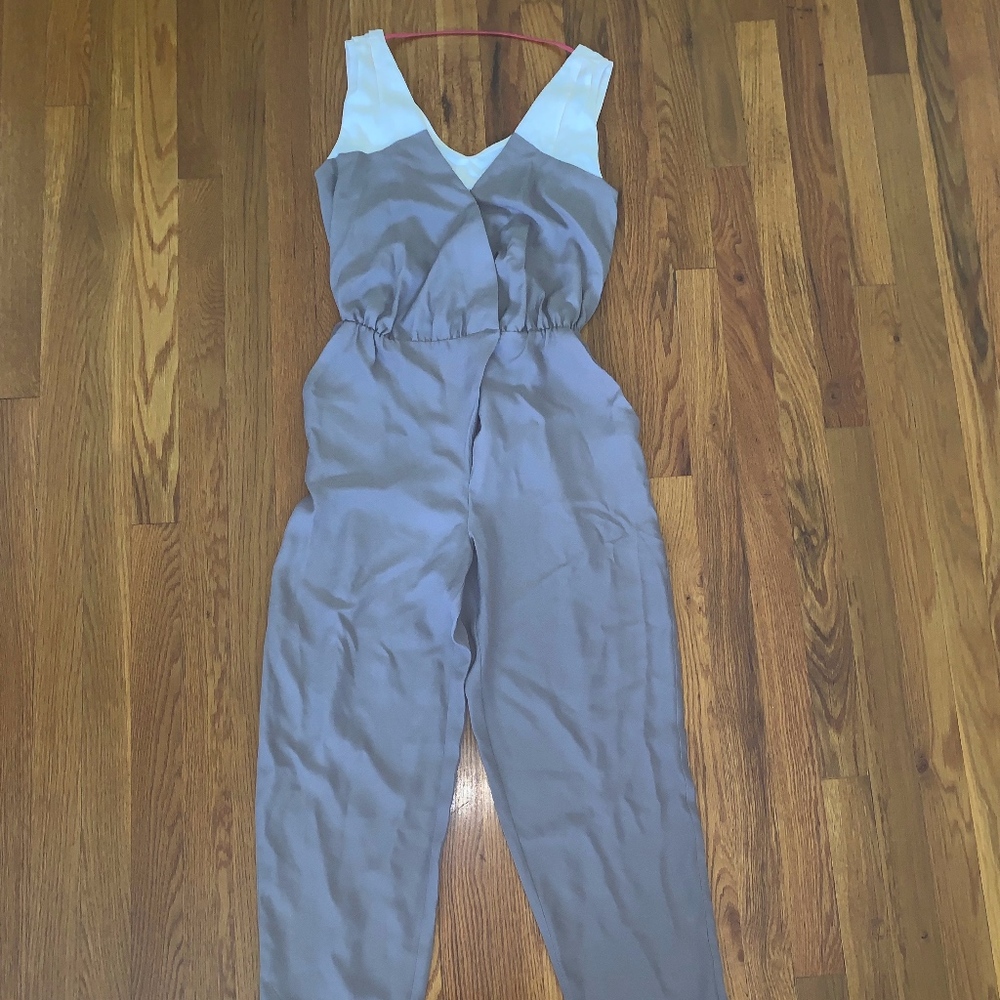 BCBGeneration Tan and Cream Jumpsuit Size: 2
